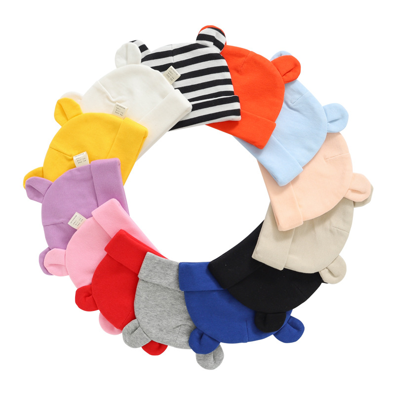 Chapeau bébé double oreille tricoté nouveau-né
