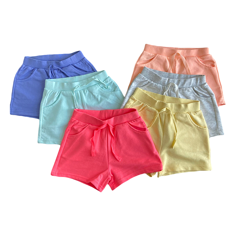 Couleur solide Enfants Coton Enfants Filles Shorts