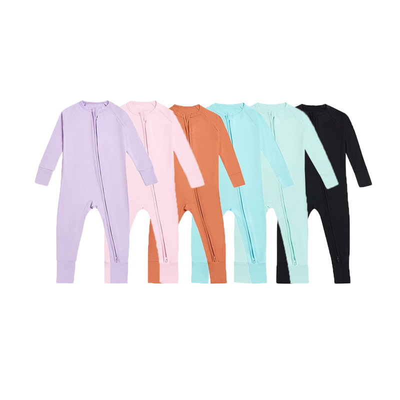 Bamboo bébé pyjamas Zipper Footie pyjamas Romper