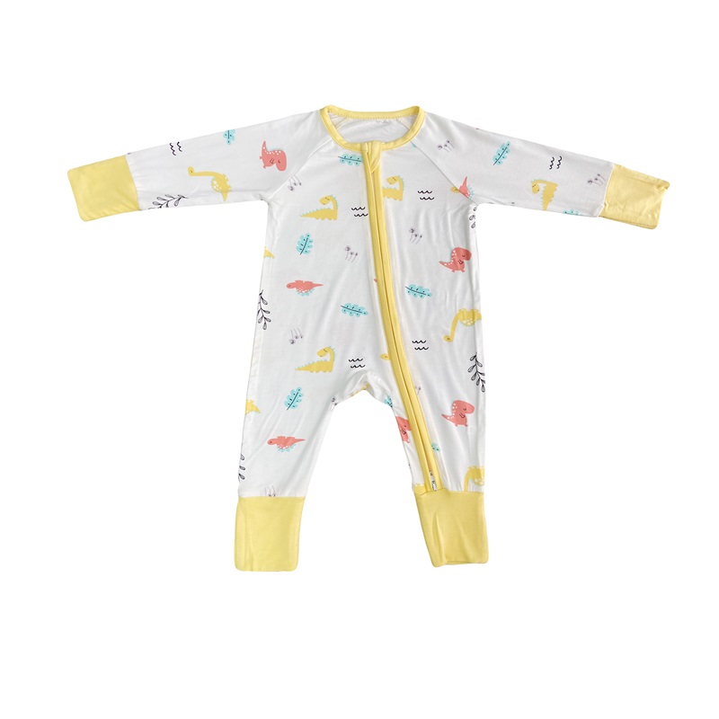 Bamboo bébé rompers zipper footie pyjamas romper convertible