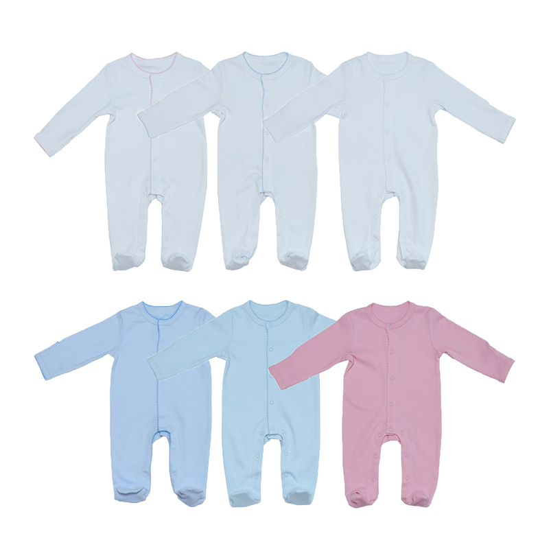 Picot Trim nouveau-né rentrant à la maison tenues bébés Onesie romper ensemble