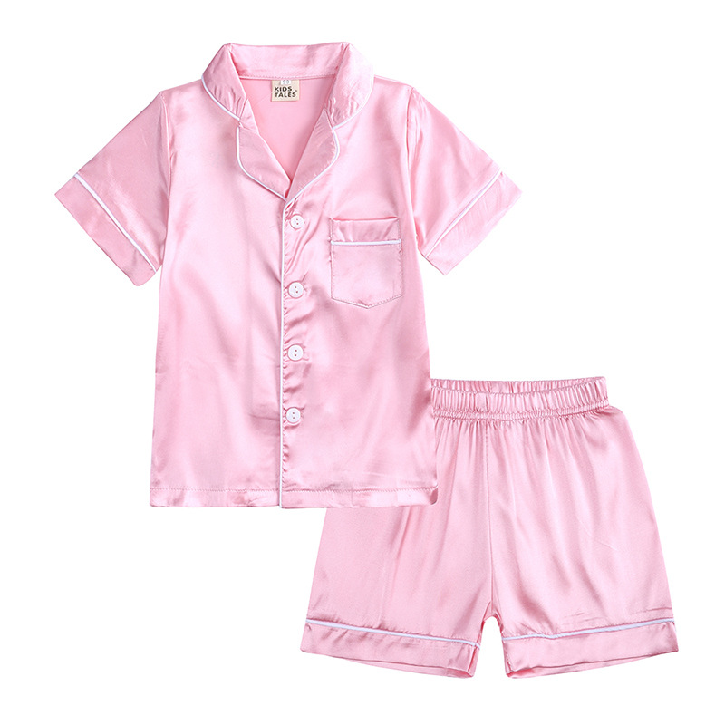 Satin doux enfants’ Ensemble de pyjamas à manches courtes et shorts