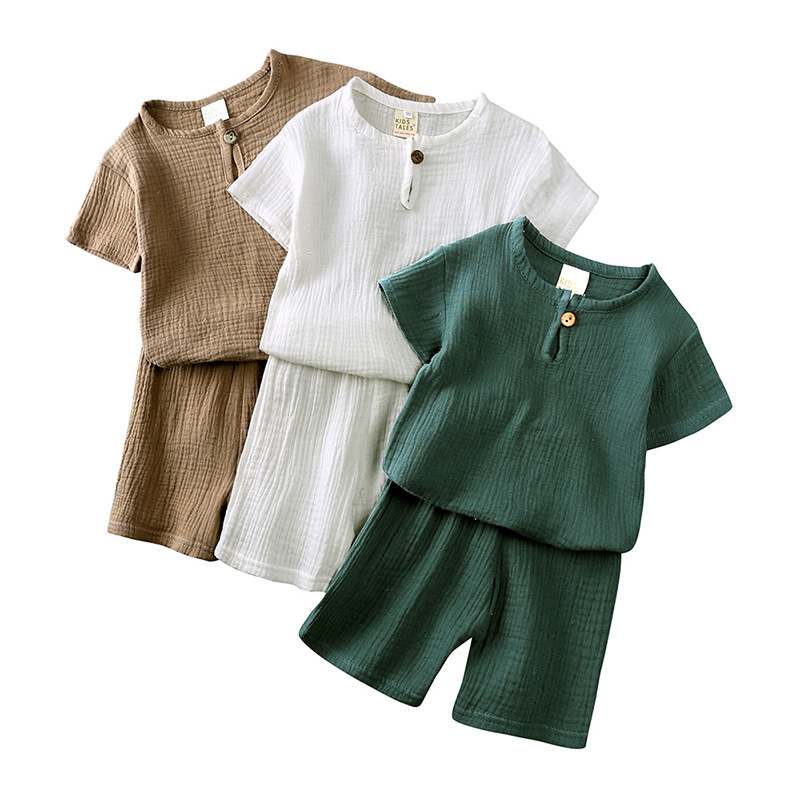 Ensemble de tenue Muslin pour tout-petit enfant à manches courtes